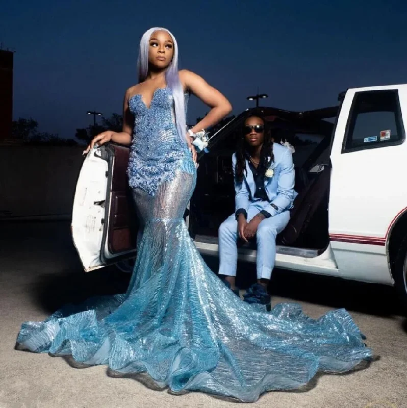 Stylish Dresses for Women Pale Blue Trumpte Prom Formal Dress for Women Sparkly Diamond Crystal Black Girl Birthday Runway Gown Gillter Celcebrity dresses Stylish Dresses for Women Pale Blue Trumpte Prom Formal Dress for Women Sparkly Diamond Crystal Black Girl Birthday Runway Gown Gillter Celcebrity dresses