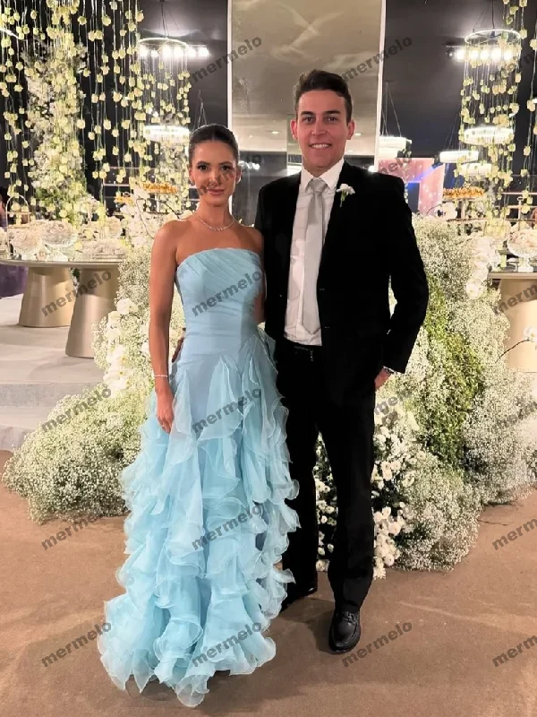 Women's Vintage-Inspired Outfit Tulle Ruffles Formal Prom Party Dresses A-line Backless Court Evening Prom Gown Women's Vintage-Inspired Outfit Tulle Ruffles Formal Prom Party Dresses A-line Backless Court Evening Prom Gown