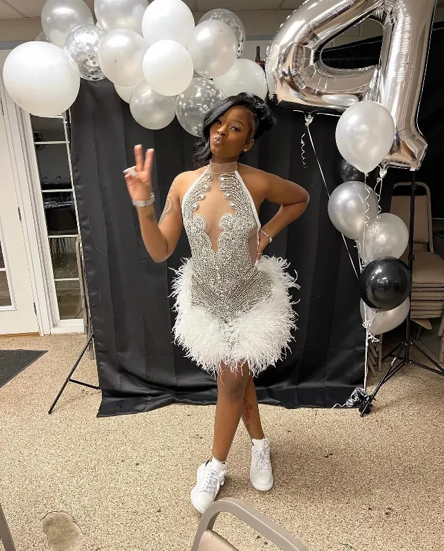 Women's Casual Clothing For Lounging Feather Sexy See Through Short Black Girl Prom Dresses Beaded African Cocktail Dresses Women Party Gowns Birthday Homecoming Women's Casual Clothing For Lounging Feather Sexy See Through Short Black Girl Prom Dresses Beaded African Cocktail Dresses Women Party Gowns Birthday Homecoming