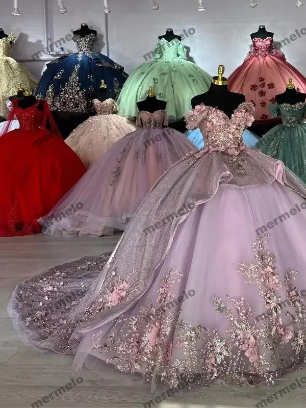 Women's Date Night Outfit Quinceanera Dresses for 15 Ans Appliques Ball Gown Beads Lace Up Women's Date Night Outfit Quinceanera Dresses for 15 Ans Appliques Ball Gown Beads Lace Up