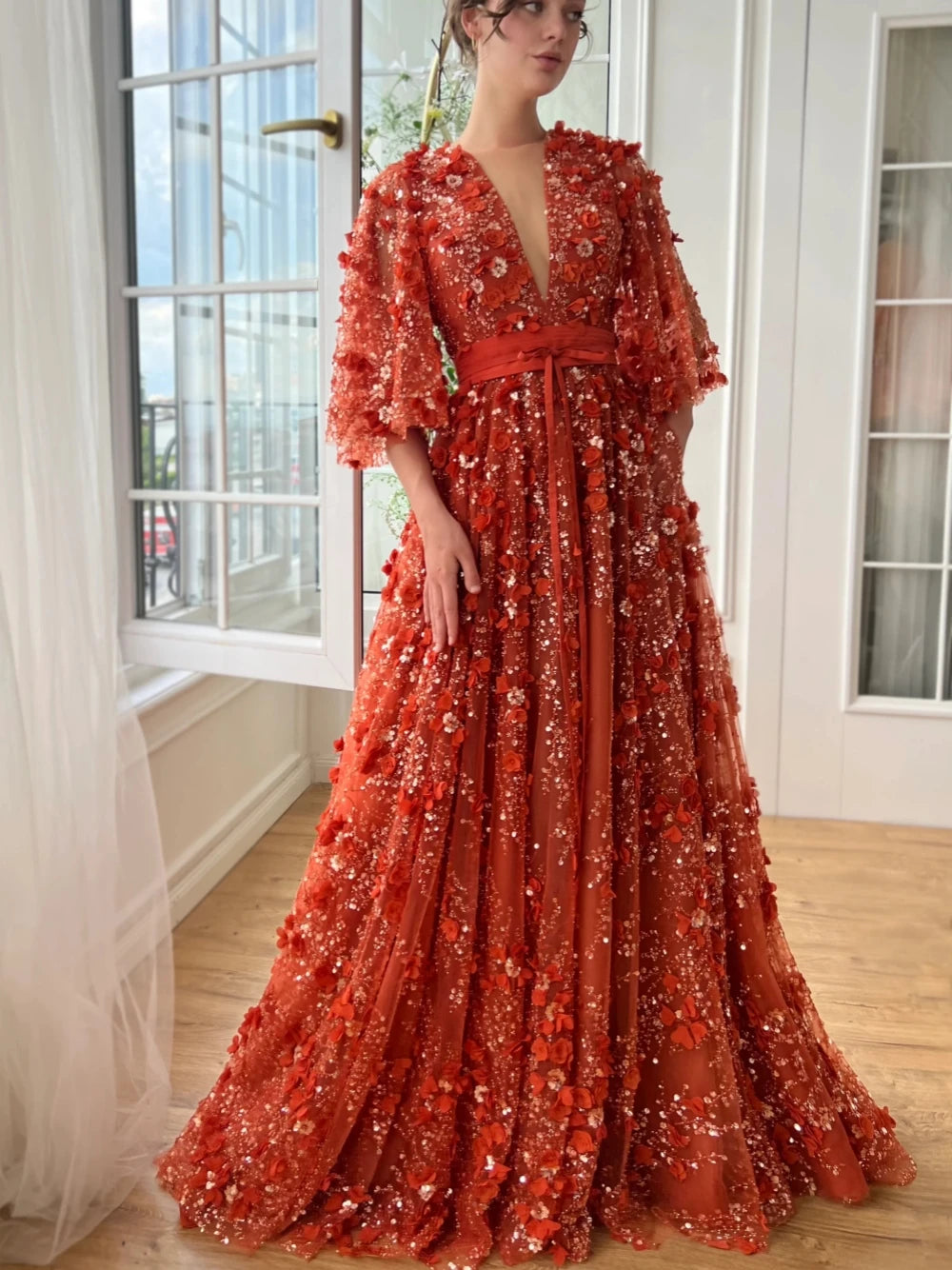 Fashion-Forward Women's Clothing Glitter A Line Evening Dress Charming Appliques Beading Cocktail Half Sleeves Customized Luxurious Party Birthday Prom Gown Fashion-Forward Women's Clothing Glitter A Line Evening Dress Charming Appliques Beading Cocktail Half Sleeves Customized Luxurious Party Birthday Prom Gown