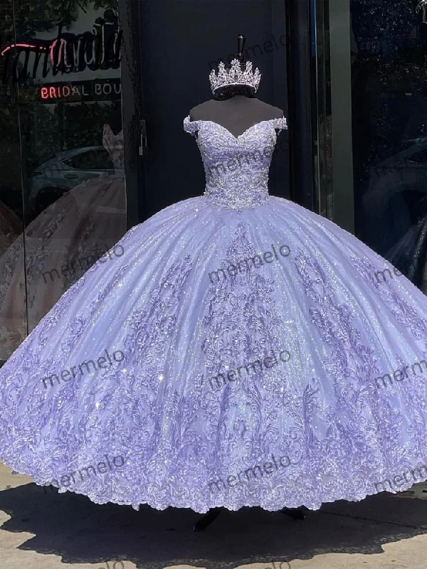 Trendy Outfits For Ladies Lavender Off-Shoulder Quinceanera Dresses Birthday Party Ball Gown Trendy Outfits For Ladies Lavender Off-Shoulder Quinceanera Dresses Birthday Party Ball Gown