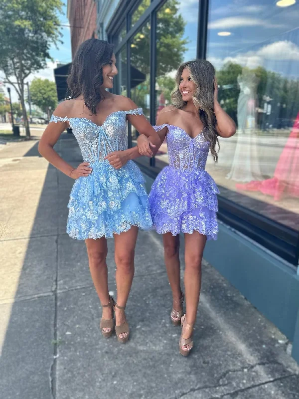 Women's Vacation Attire Sequined Bling Cocktail Dresses Short Mini Sparkly A Line Tiered Off Shoulder Sweetheart Formal Party Graduation Gowns Custom Women's Vacation Attire Sequined Bling Cocktail Dresses Short Mini Sparkly A Line Tiered Off Shoulder Sweetheart Formal Party Graduation Gowns Custom