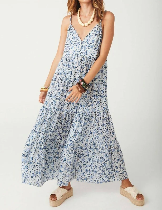 Sustainable Women's Clothes Sunshine Bandit Strappy Gown In Chambray
