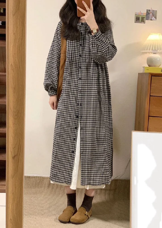 Shop Timeless Women's Fashion With Limited-Time Savings Vintage Apricot Plaid O-Neck Button Long Shirts Dresses Spring Shop Timeless Women's Fashion With Limited-Time Savings Vintage Apricot Plaid O-Neck Button Long Shirts Dresses Spring