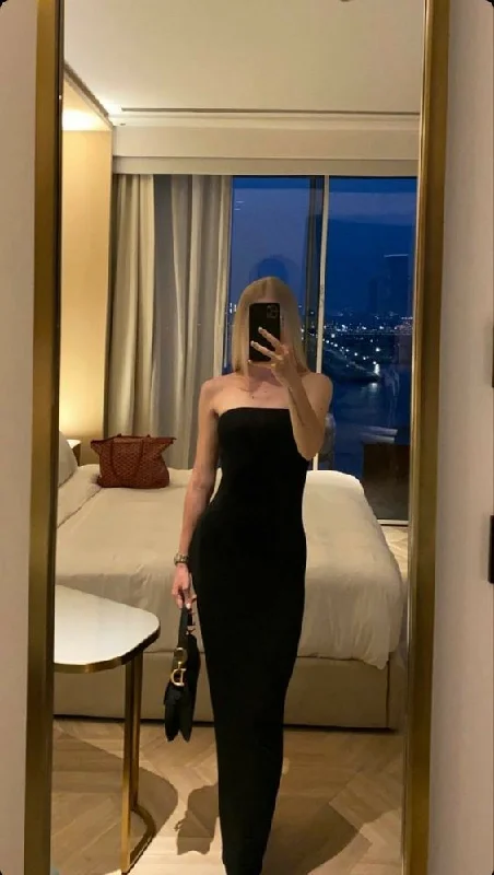 Women's Luxury Attire Black Long Prom Dresses Evening Gown    S2394