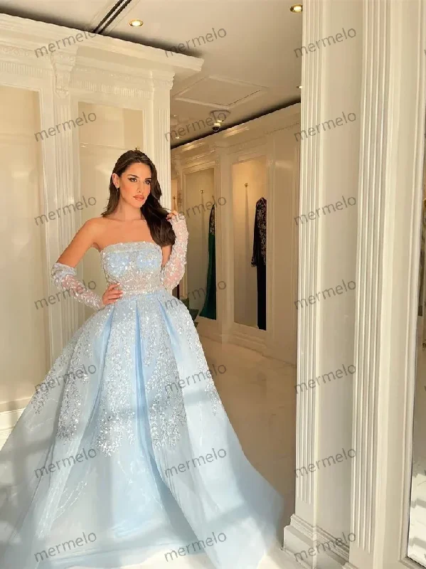 Exclusive Women's Fashion Collection Saudi Arabia Evening Dress Formal Strapless A-line Floor Length Skirts Applique Lace Bespoke Occasion Dresses Prom Gown Exclusive Women's Fashion Collection Saudi Arabia Evening Dress Formal Strapless A-line Floor Length Skirts Applique Lace Bespoke Occasion Dresses Prom Gown