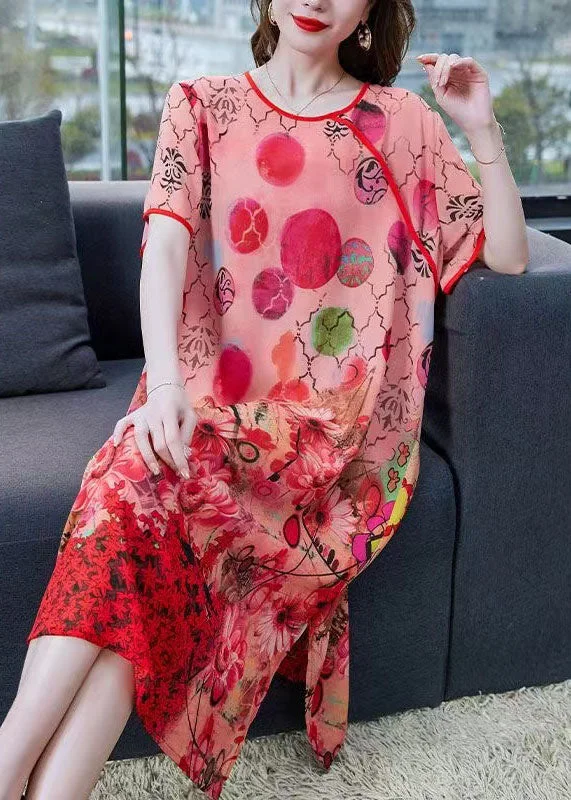 Dress In Style With Our Special Clothing Promotions Women Orange Print Side Open Patchwork Chiffon Dresses Summer Dress In Style With Our Special Clothing Promotions Women Orange Print Side Open Patchwork Chiffon Dresses Summer