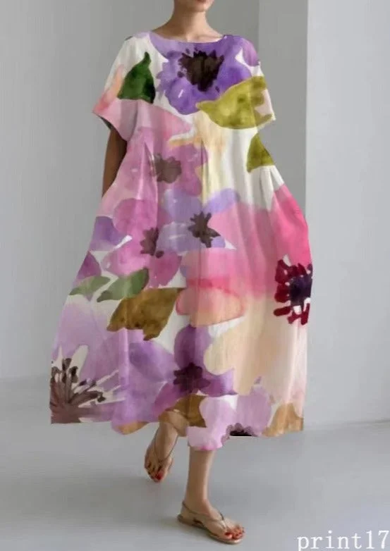 Sleek Style Discounts Flower print17 Cotton Dresses Pockets Patchwork Spring
