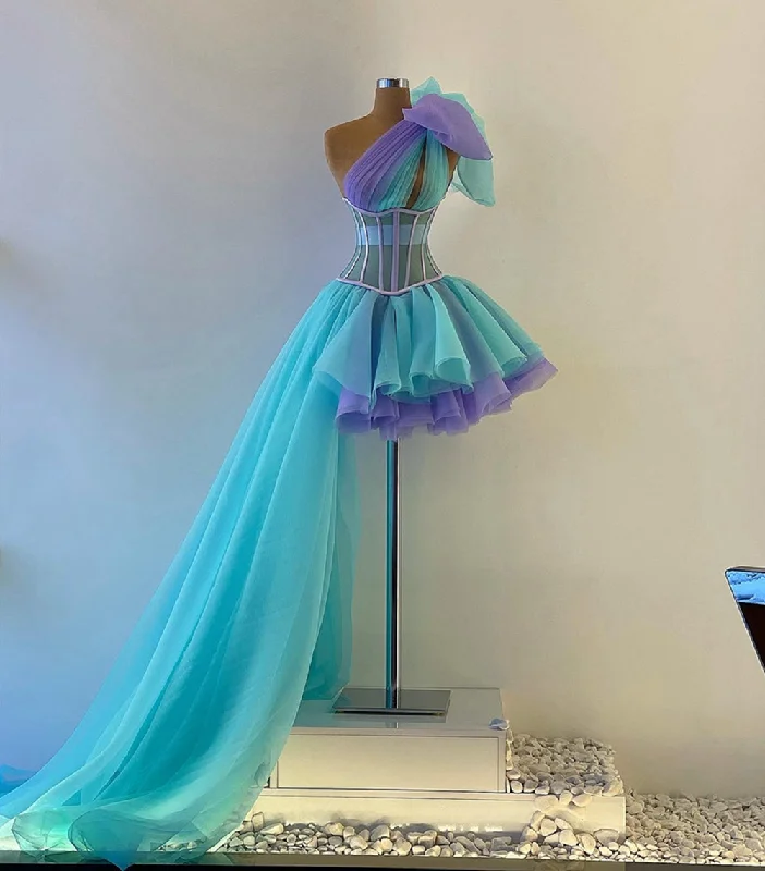 Trendy Women's Fashion Short Prom Dresses, Ball Gown Prom Dresses, One Shoulder Evening Dresses, Ruffle Evening Gowns, Pleats Evening Dresses S2807 Trendy Women's Fashion Short Prom Dresses, Ball Gown Prom Dresses, One Shoulder Evening Dresses, Ruffle Evening Gowns, Pleats Evening Dresses S2807