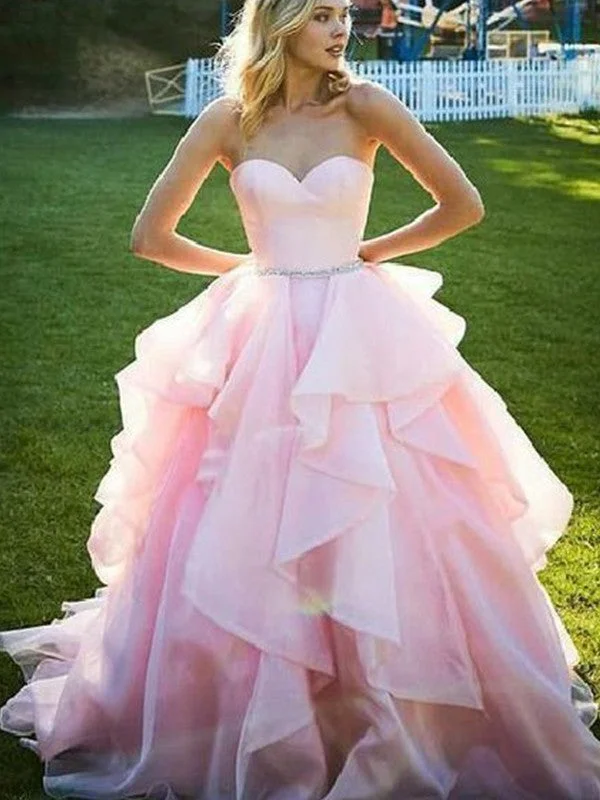 Casual and Comfortable Outfits Ball Gown Sleeveless Sweetheart Floor-Length Beading Organza Dresses Casual and Comfortable Outfits Ball Gown Sleeveless Sweetheart Floor-Length Beading Organza Dresses