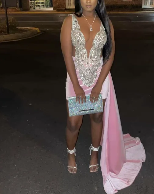 Women's Outfit For The Office Pink Homecoming Dress Short Prom Dresses Evening Gown S2485 Women's Outfit For The Office Pink Homecoming Dress Short Prom Dresses Evening Gown S2485