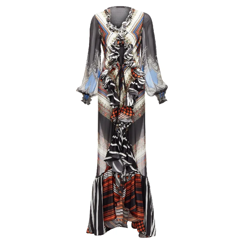Women's Cozy Clothes Givenchy Riccardo Tisci bandana sheer ruffle gown dress