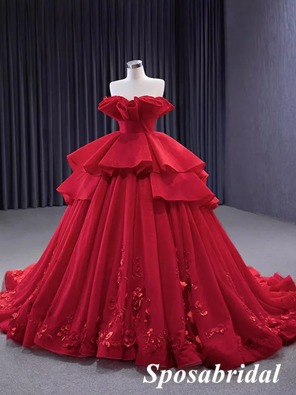 Women's Formal Event Clothing Elegant Red Oganza Sweetheart Sleeveless A-Line Ball Gown Long Prom Dress Formal Party Dress, PD3988 Women's Formal Event Clothing Elegant Red Oganza Sweetheart Sleeveless A-Line Ball Gown Long Prom Dress Formal Party Dress, PD3988