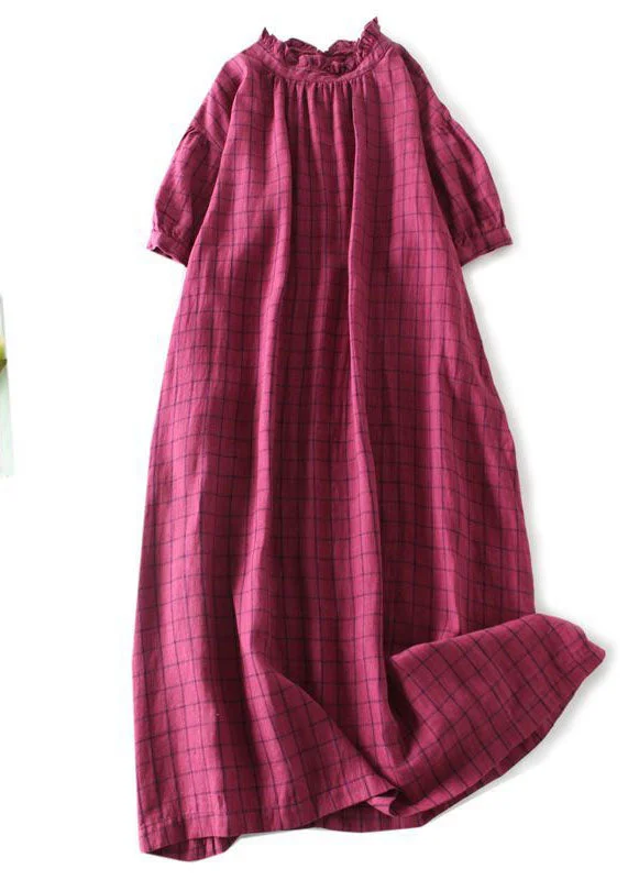 Exclusive Markdowns For A Short Time Chic Rose Plaid Ruffled Pockets Patchwork Linen Dresses Summer Exclusive Markdowns For A Short Time Chic Rose Plaid Ruffled Pockets Patchwork Linen Dresses Summer