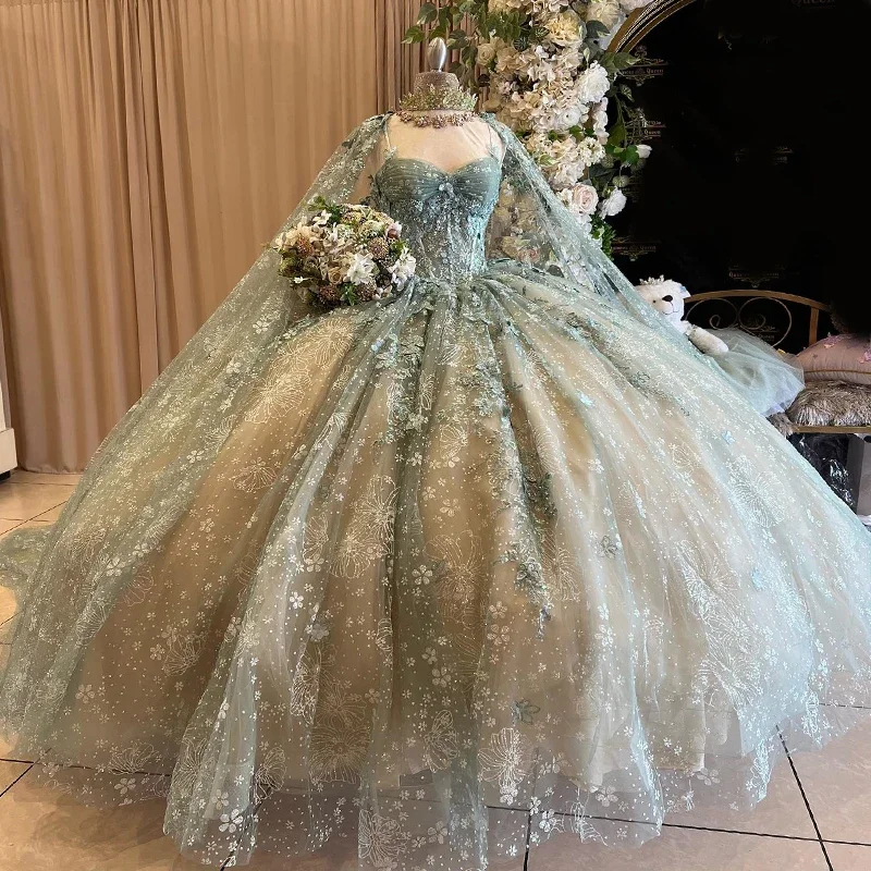 Women's Travel Outfit Set Quinceanera Dresses With Cape Ball Gown Sweetheart Lace Beading Tulle Lace-Up Backless Party Princess Sweet 16 Dress Women's Travel Outfit Set Quinceanera Dresses With Cape Ball Gown Sweetheart Lace Beading Tulle Lace-Up Backless Party Princess Sweet 16 Dress