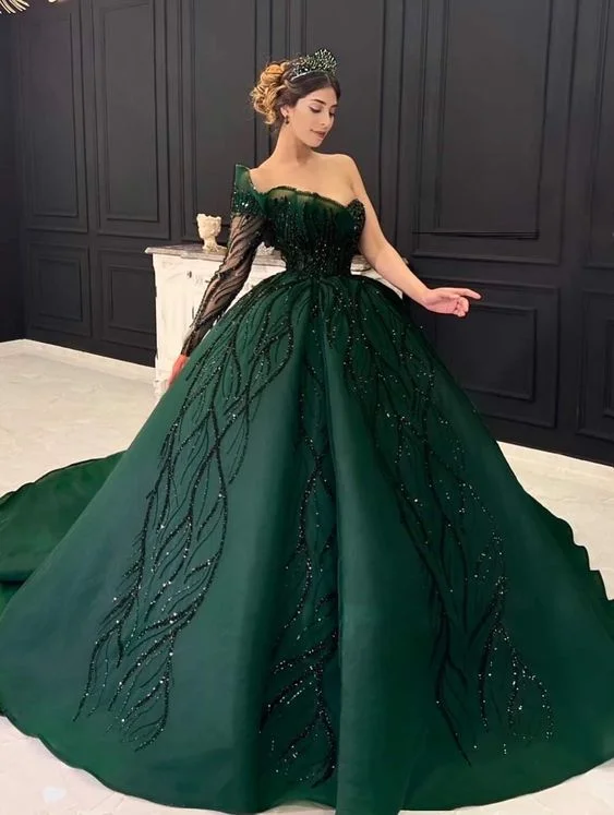 Women's Seasonal Wardrobe Clothing Green Ball Gown dress, evening gowns long prom dress S3486 Women's Seasonal Wardrobe Clothing Green Ball Gown dress, evening gowns long prom dress S3486