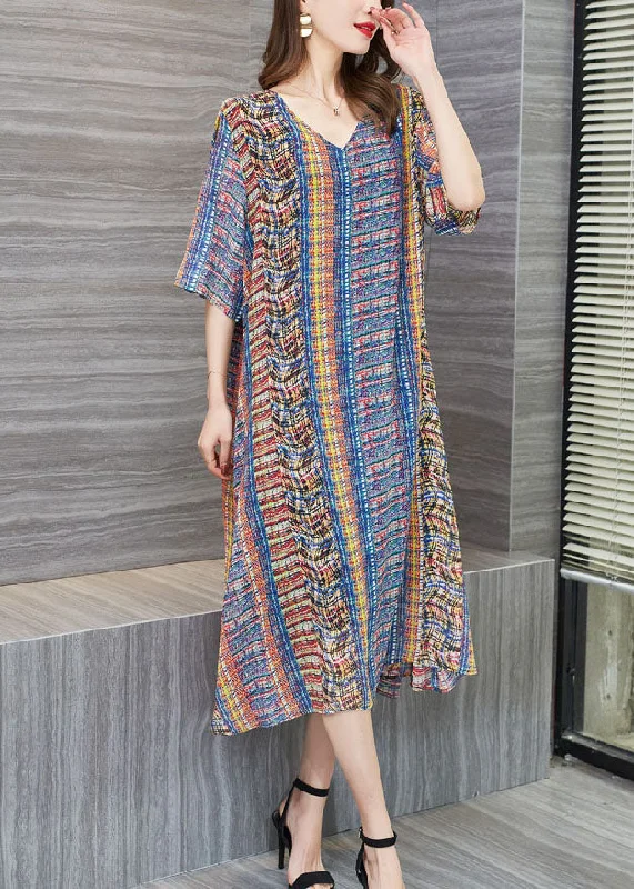 Flash Sale – Stunning Outfits At Exclusive Prices Loose Colorblock V Neck Print Patchwork Chiffon Dresses Summer Flash Sale – Stunning Outfits At Exclusive Prices Loose Colorblock V Neck Print Patchwork Chiffon Dresses Summer