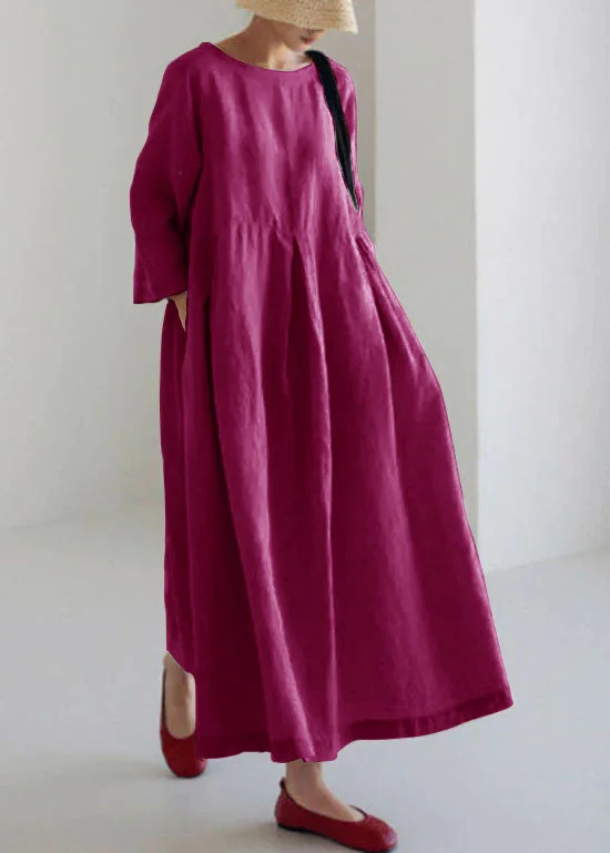 Women's Clothes And Apparel Sets Purple lotus Cotton Dresses Pockets Patchwork Spring Women's Clothes And Apparel Sets Purple lotus Cotton Dresses Pockets Patchwork Spring