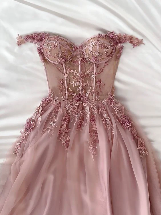 Casual Women's Clothing Dreamy pink gown,Pink long evening prom dress     S2606