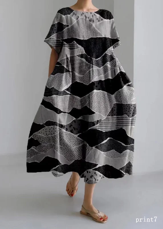 Crazy Price Slashing Flower print7 Cotton Dresses Pockets Patchwork Spring
