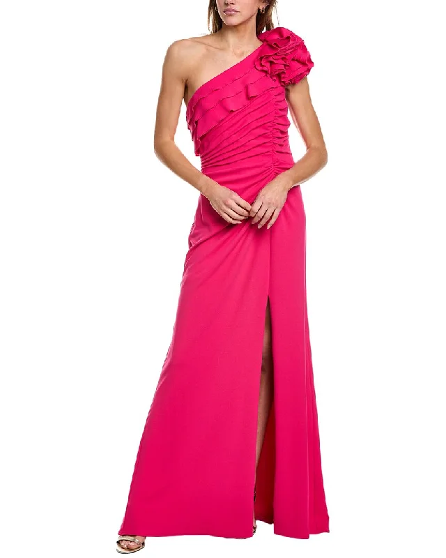 Affordable Women's Clothing Tadashi Shoji One Shoulder Solid Gown