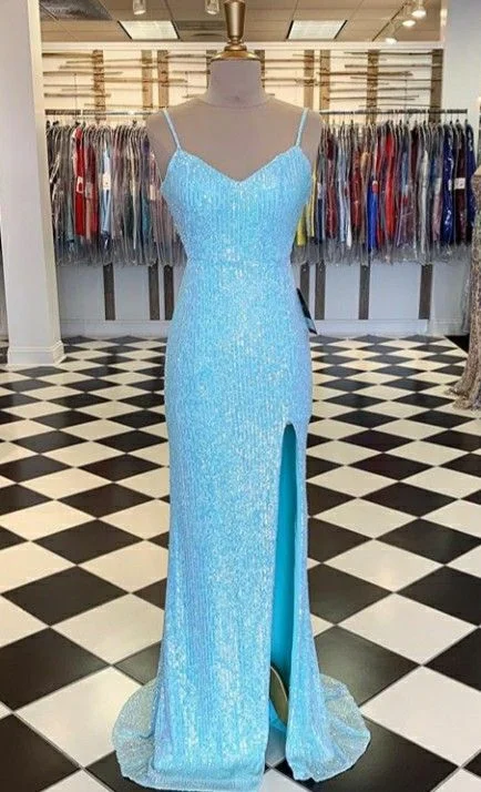 Women's Travel Attire Blue Party Dress Evening Gown Prom Dress   S2412
