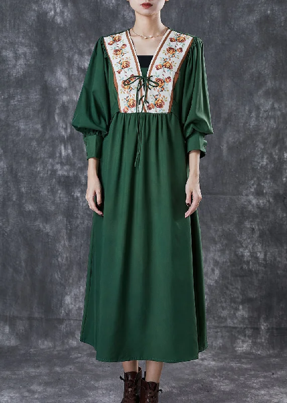 Women's Fashion Markdowns – Get Your Favorites Today Bohemian Green Cinched Patchwork Lace Up Cotton Dresses Spring Women's Fashion Markdowns – Get Your Favorites Today Bohemian Green Cinched Patchwork Lace Up Cotton Dresses Spring