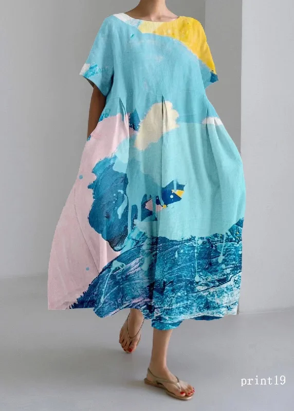 Special Offers Flower print19 Cotton Dresses Pockets Patchwork Spring