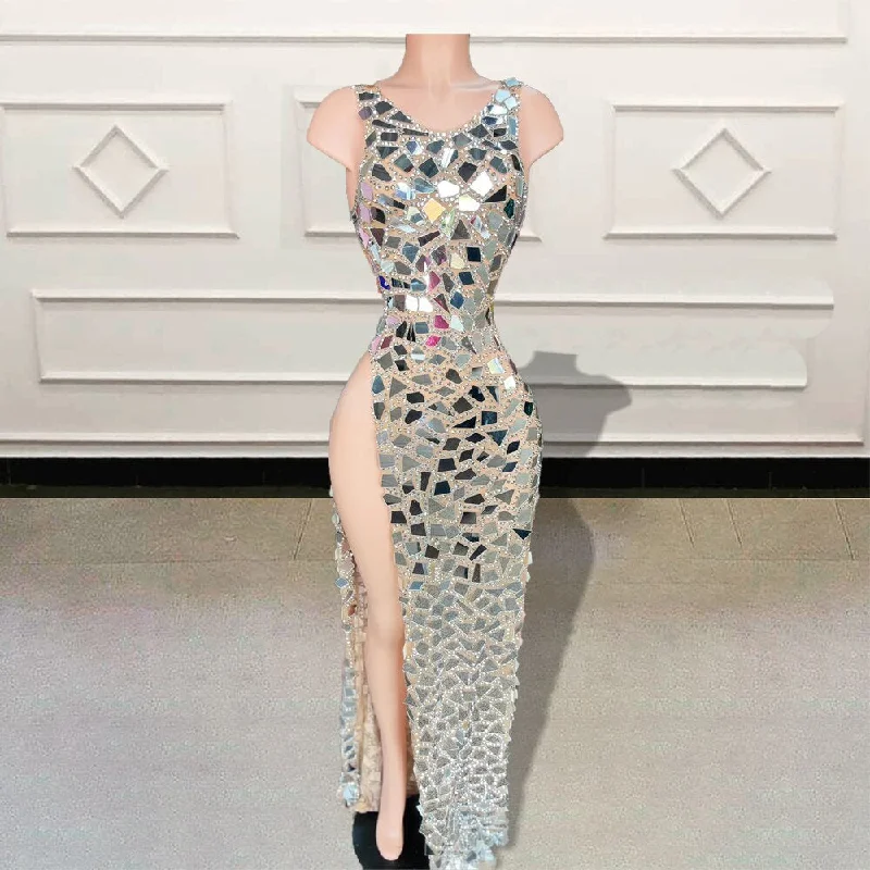 High-Quality Women's Fashion Dresses Luxury Sheath Long Prom Dresses for Birthday Party Sparkly Sequin Women Formal Occasion Evening Gowns with Slit Custom Made High-Quality Women's Fashion Dresses Luxury Sheath Long Prom Dresses for Birthday Party Sparkly Sequin Women Formal Occasion Evening Gowns with Slit Custom Made