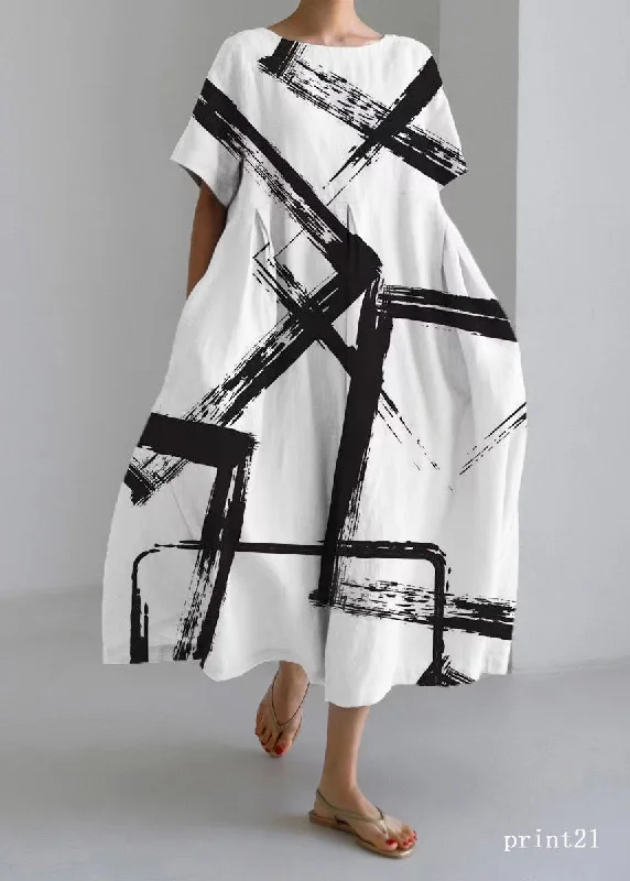 Unleash Your Trend Driven Style Flower print21 Cotton Dresses Pockets Patchwork Spring