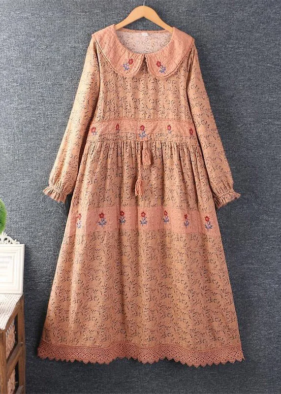 Trendy Outfits At Exclusive Discounts – Don't Miss Out Elegant Orange Embroideried Tie Waist Pockets Linen Dresses Spring Trendy Outfits At Exclusive Discounts – Don't Miss Out Elegant Orange Embroideried Tie Waist Pockets Linen Dresses Spring