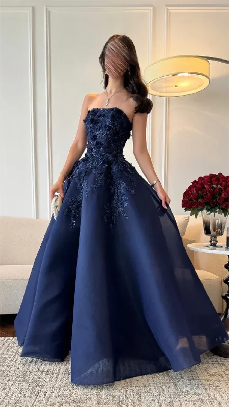 Designer Women's Fashion Online Prom Gown Formal Saudi Arabia Strapless A-line Floor Length Skirts Applique Bespoke Occasion Dresses Evening Dress Designer Women's Fashion Online Prom Gown Formal Saudi Arabia Strapless A-line Floor Length Skirts Applique Bespoke Occasion Dresses Evening Dress