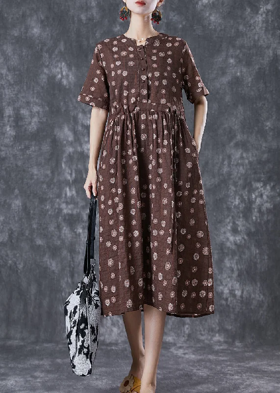 This Weekend Only – Best Prices Guaranteed Bohemian Coffee Cinched Daisy Linen Dresses Summer This Weekend Only – Best Prices Guaranteed Bohemian Coffee Cinched Daisy Linen Dresses Summer