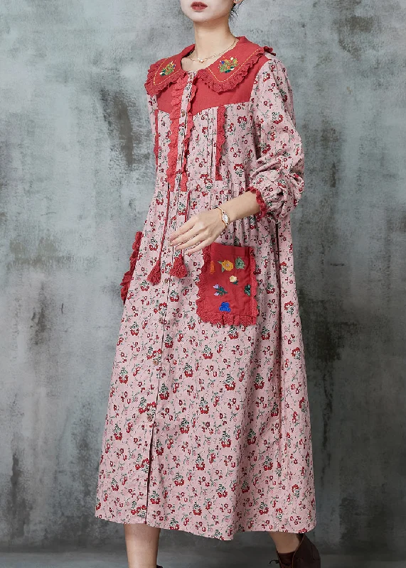 Flash Sale On Fashion – Act Fast Pink Patchwork Linen Holiday Dresses Embroidered Print Spring Flash Sale On Fashion – Act Fast Pink Patchwork Linen Holiday Dresses Embroidered Print Spring