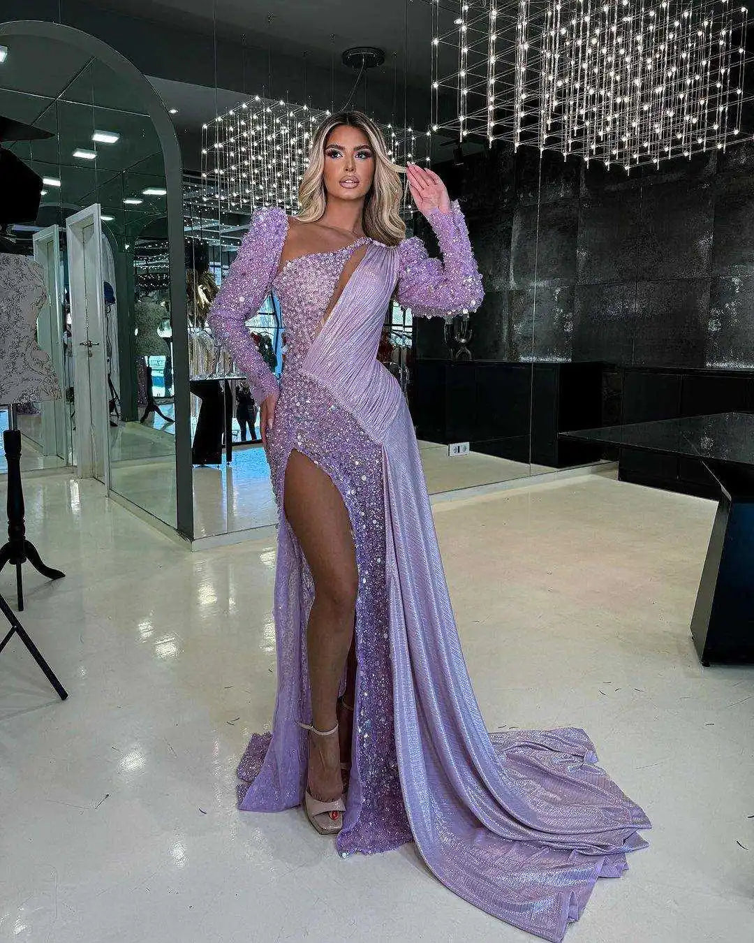 Trendy Boutique Online Luxurious Purple Prom Dresses Mermaid Lace Beading Sequined Evening Gowns African High Split Special Occasion Dress Trendy Boutique Online Luxurious Purple Prom Dresses Mermaid Lace Beading Sequined Evening Gowns African High Split Special Occasion Dress