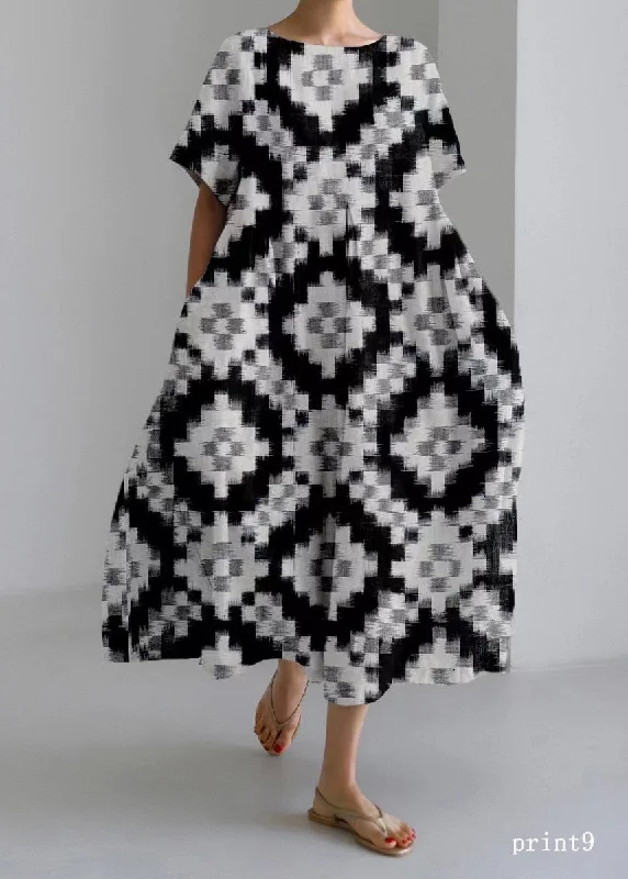 Street Style Discounts Flower print9 Cotton Dresses Pockets Patchwork Spring