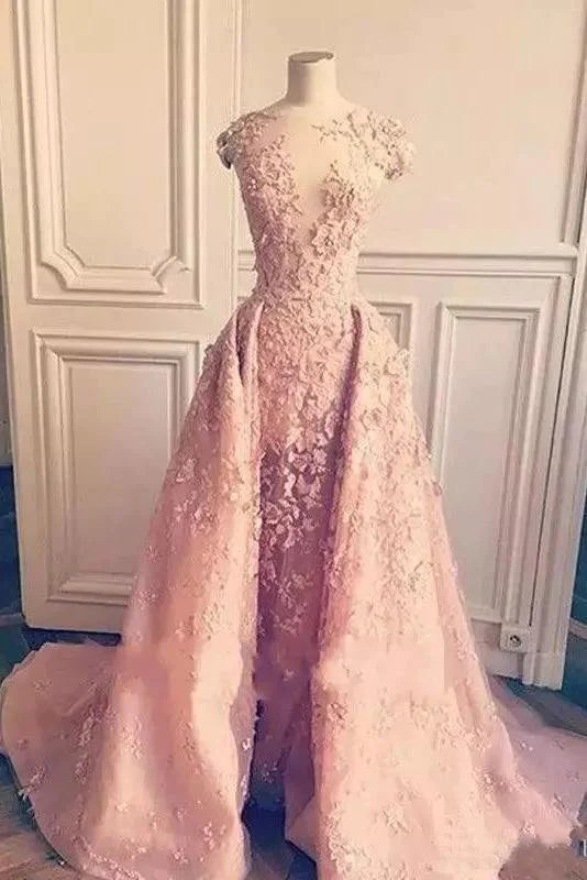 Outfits Ideas Ball Gown Mermaid Pink Lace Appliques Tulle Cap Sleeve Backless Prom Dresses Outfits Ideas Ball Gown Mermaid Pink Lace Appliques Tulle Cap Sleeve Backless Prom Dresses