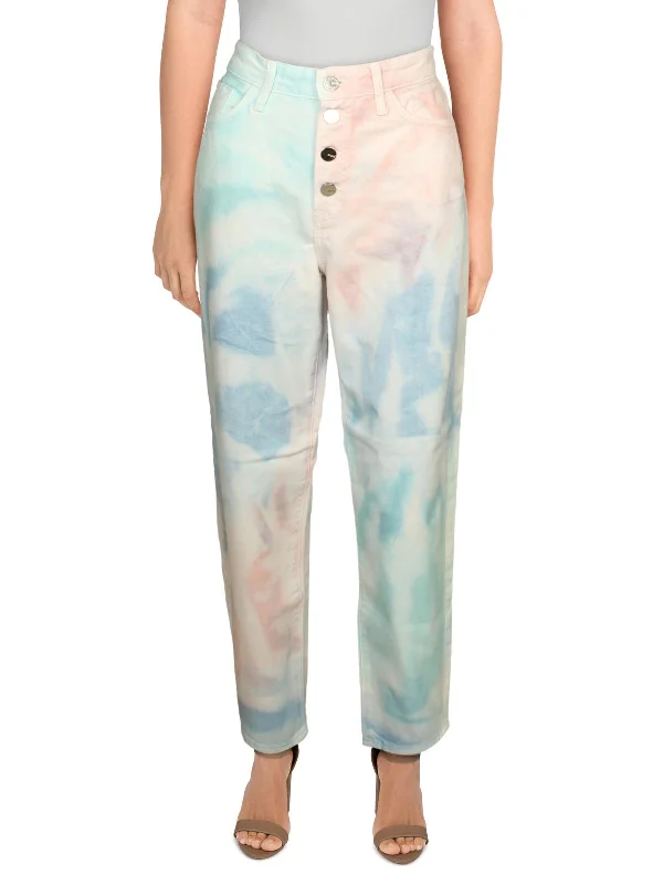 Women's Formal Event Attire Lila Womens High Rise Tie-Dye Mom Jeans