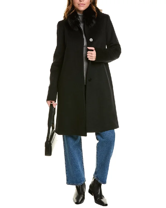 Women's Outerwear Apparel FLEURETTE Long Wool-Blend Coat