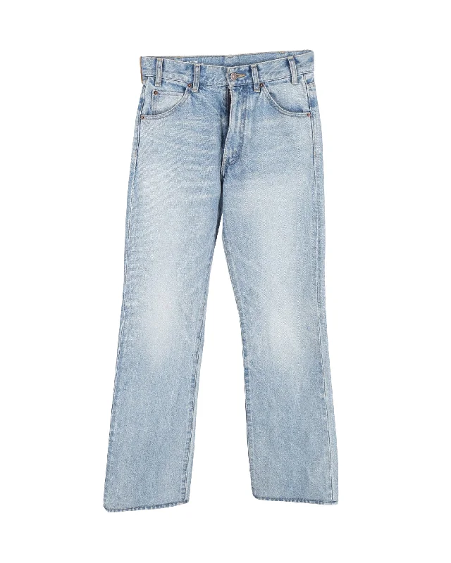 Women's Seasonal Wardrobe Clothing Celine Straight Leg Jeans in Light Blue Cotton Denim Women's Seasonal Wardrobe Clothing Celine Straight Leg Jeans in Light Blue Cotton Denim