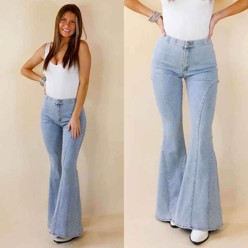 Women's Trendy Garments All I Needed Denim Bell Bottoms in Light Wash