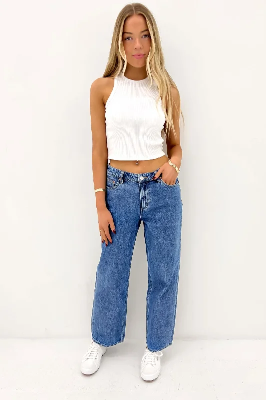 Women's Wedding Apparel Mid Baggy Jean Bold Blue