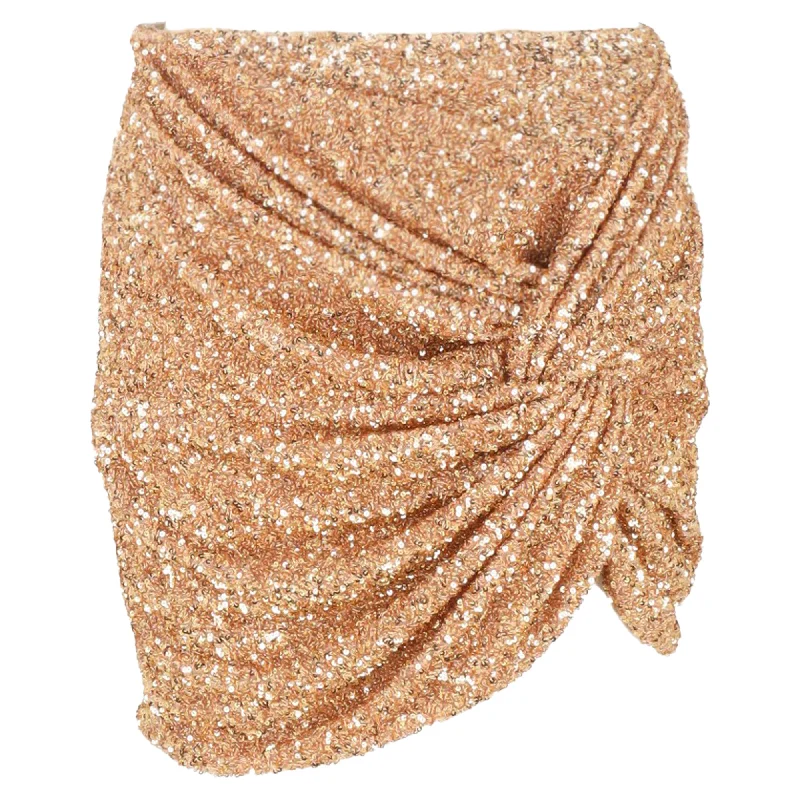 Women's Clothing for Every Season and Trend Self-Portrait Twist-Front Crepe Mini Skirt in Gold Sequins Women's Clothing for Every Season and Trend Self-Portrait Twist-Front Crepe Mini Skirt in Gold Sequins