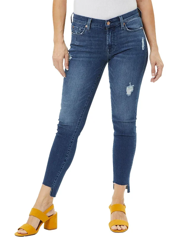 Timeless Women's Garments Gwenevere Womens Ankle Distressed Skinny Jeans