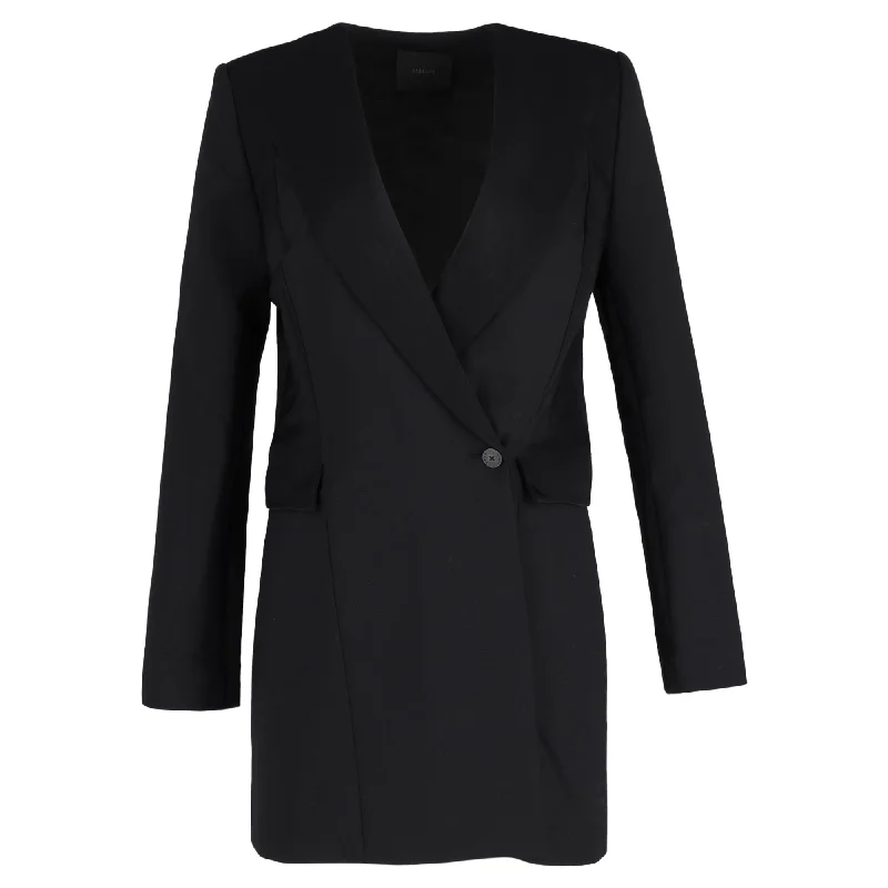 Women's Date Night Outfit Dion Lee Blazer Mini Dress in Black Wool Polyester