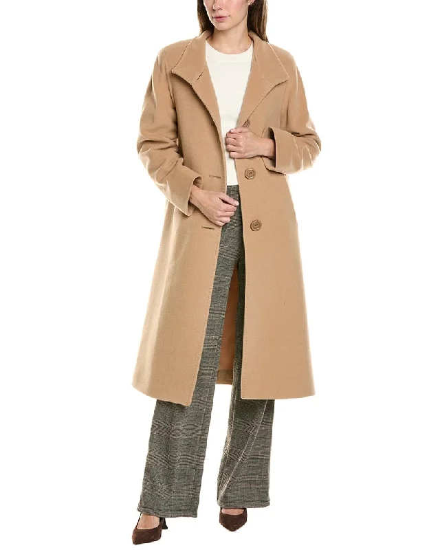 Shop Ladies Clothes Cinzia Rocca Long Wool & Cashmere-Blend Coat