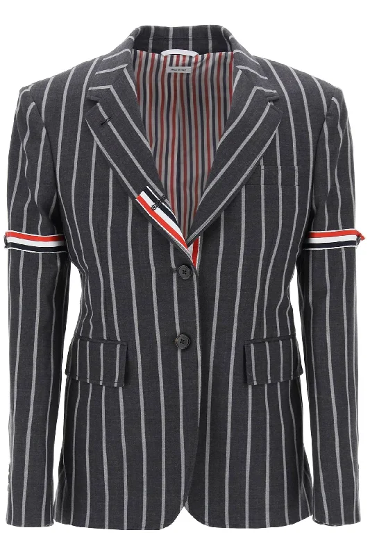 Stylish Clothes For Women Thom e Women's Striped Single-Breasted Jacket