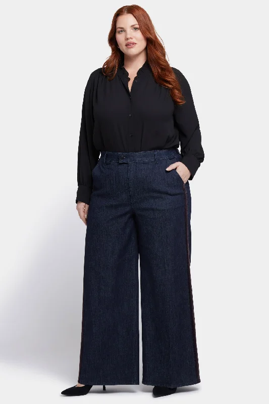 Women's Functional Apparel For Outdoor Activities Mona Wide Leg Trouser Jeans In Plus Size - Lightweight Rinse
