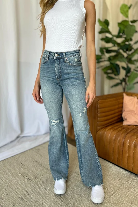 Women's Clothing Sale Online Judy Blue Full Size Medium Rise Tummy Control Destroy Flare